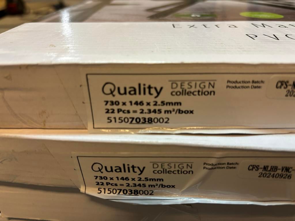 Nieuwe PVC visgraat vloer stroken - Extra Mat, Doe-het-zelf en Verbouw, Ophalen, Kunststof, 50 tot 150 cm, Overige typen