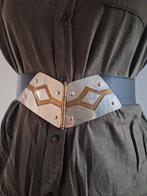 Vintage gothic leren riem, 80 tot 90 cm, 5 cm of meer, Tailleriem, Ophalen of Verzenden