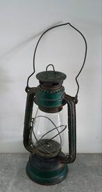 Oude werklamp / mijnlamp van ijzer en glas, 45 cm hoog, Ophalen of Verzenden