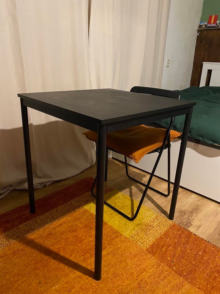 Black Ikea Table, Ophalen, 50 tot 100 cm, Vierkant, 50 tot 100 cm