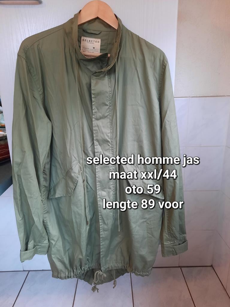 Selected Homme jas maat XXL, groen soort regenjas, Overige maten, Ophalen of Verzenden, Zo goed als nieuw, Selected Homme