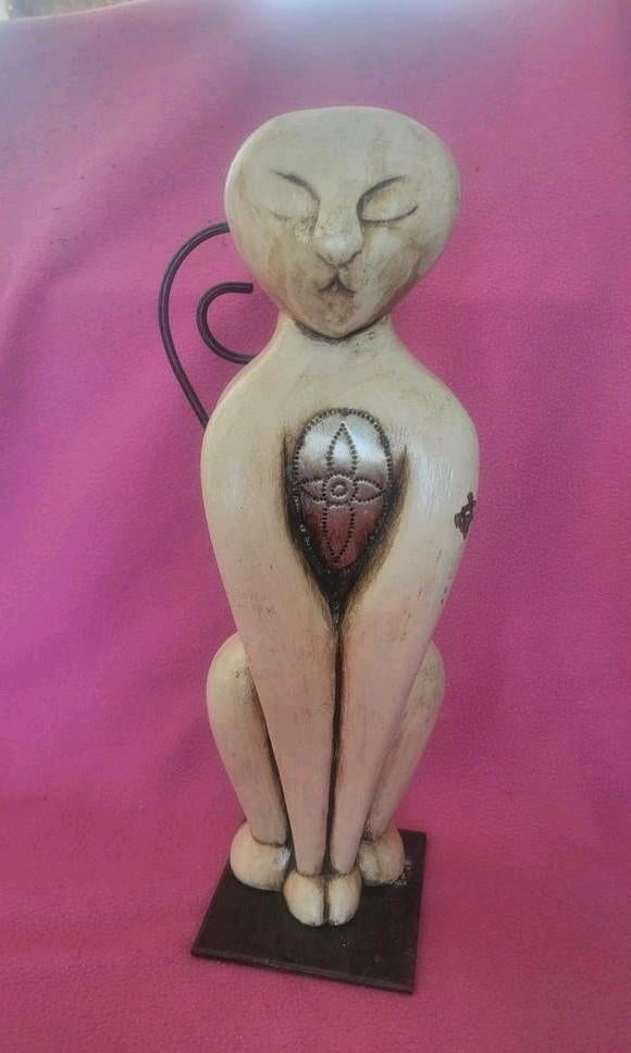 Decoratief kattenbeeld, 40 cm hoog, Ophalen