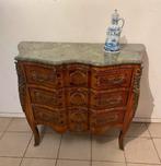 Louis XV-stijl walnoot gefineerde commode met marmeren blad, Ophalen, Gebruikt, 100 tot 150 cm, Antiek klassiek