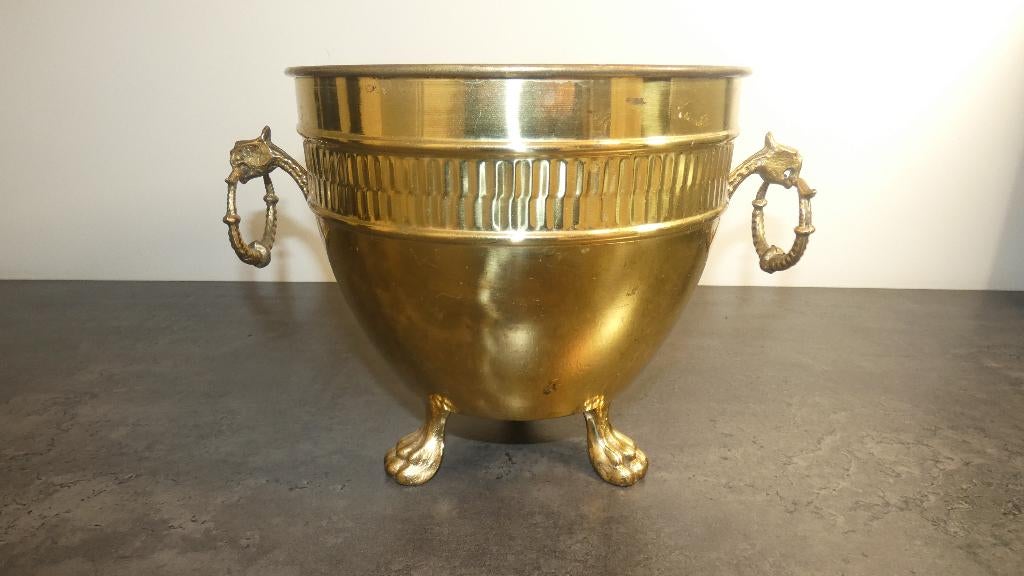 Messing bloempot, jardineiere of cache pot [2006], Antiek en Kunst, Ophalen