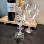 5 grote kristallen grote wijnglazen met geslepen ster, Ophalen of Verzenden