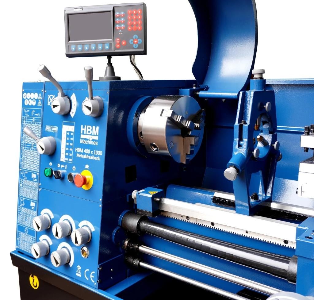 HBM metaaldraaibank 400 x 1000 DRO 400 Volt, Doe-het-zelf en Verbouw, Draaibanken, Ophalen, Zo goed als nieuw, Metaaldraaibank