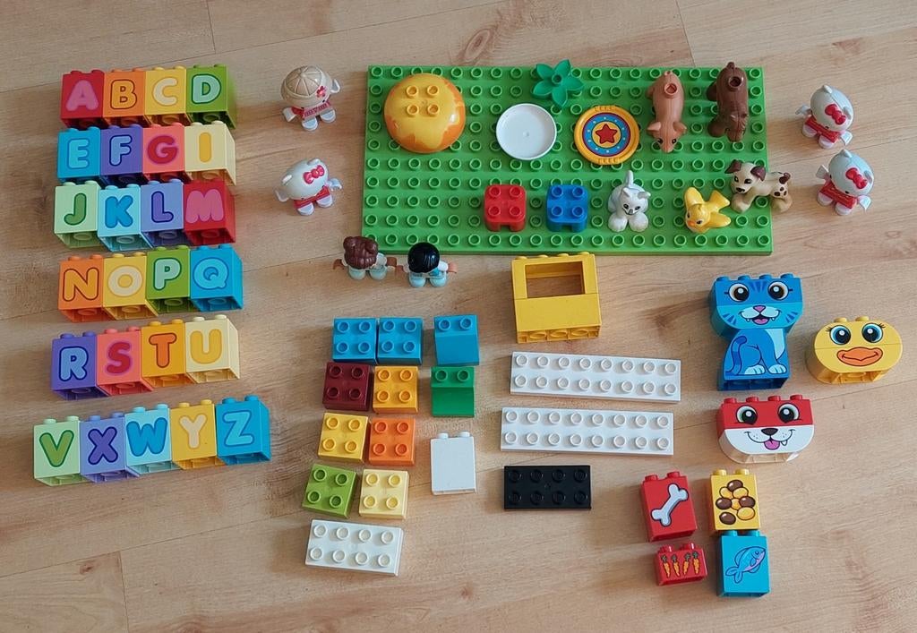 Duplo set, bouwstenen, poppetjes, dieren,  grondplaat, Ophalen of Verzenden, Zo goed als nieuw, Duplo