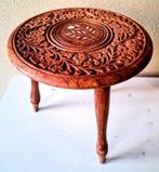 Vintage Oosters plantentafeltje houtsnijwerk bohemien, Ophalen of Verzenden