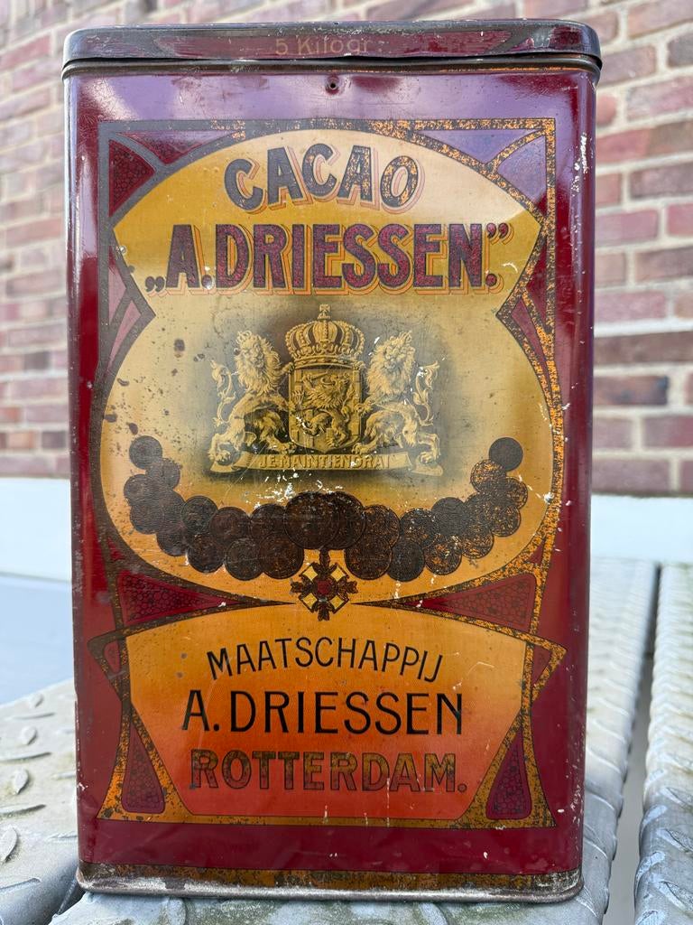 Vintage Cacao A. Driessen blik - Uniek verzamelobject, Verzamelen, Blikken, Ophalen of Verzenden, Gebruikt, Overige, Overige merken