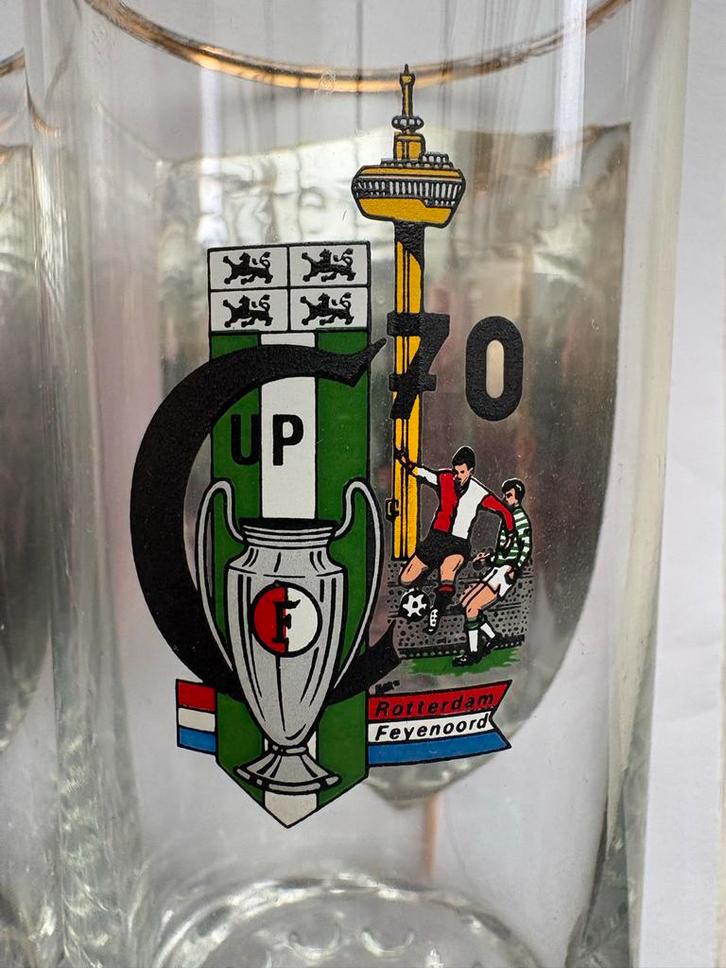 Set Feyenoord glazen Wereld Cup 1970, Verzamelen, Sportartikelen en Voetbal, Gebruikt, Overige typen, Feyenoord, Ophalen of Verzenden