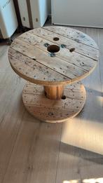 Kabelhaspel voorzien van wieltjes, Ophalen, Gebruikt, Rond, Hout