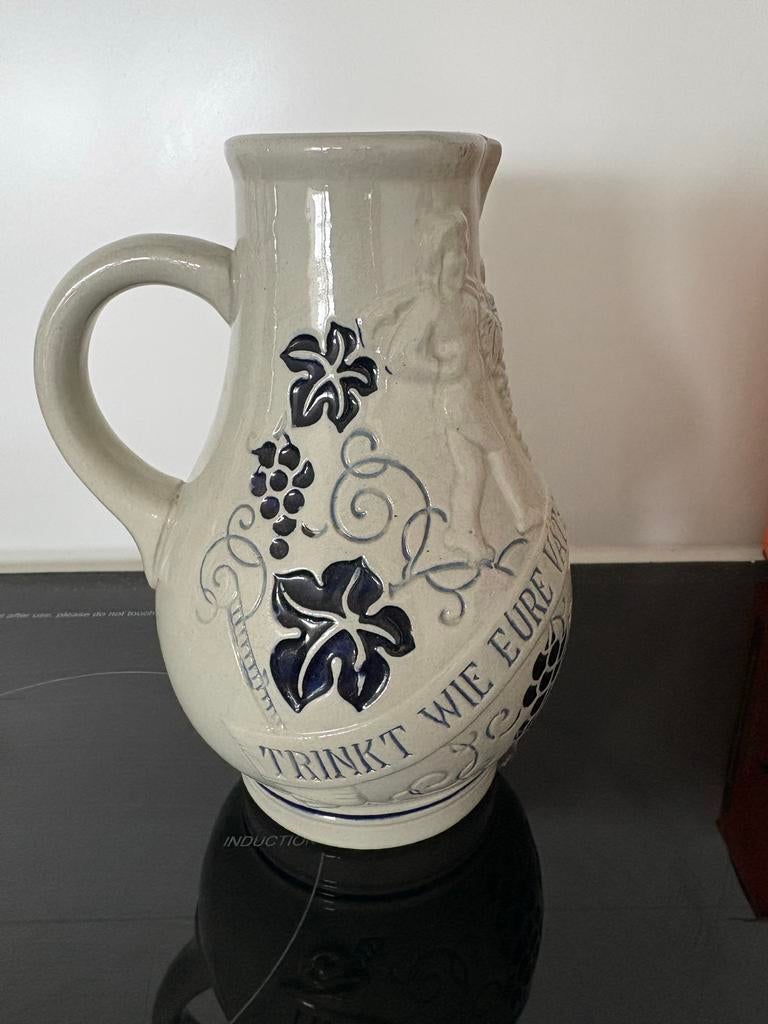 Vintage Duitse steengoed wijnkan - 0.5L, Antiek en Kunst, Antiek | Keramiek en Aardewerk, Ophalen of Verzenden