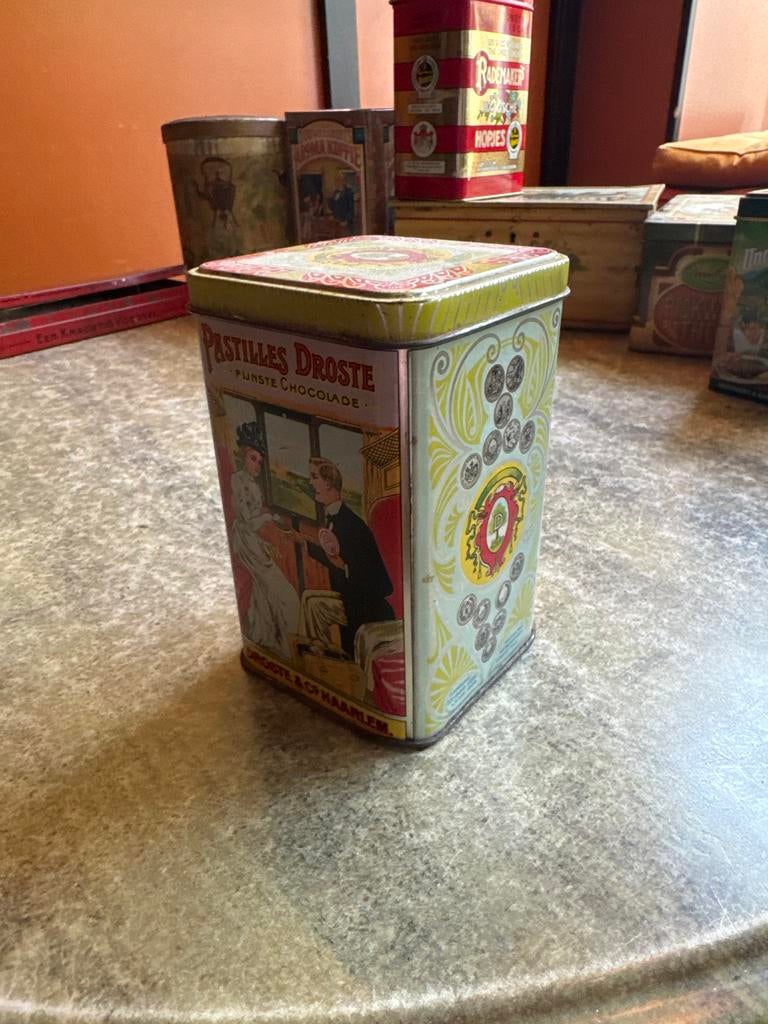 Vintage Droste Pastilles Blik - Punste Chocolade, Verzamelen, Blikken, Gebruikt, Overige, Droste, Ophalen of Verzenden