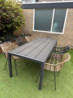 Tuinset. Tuintafel 205cm + 6 stoelen, Ophalen, Zo goed als nieuw, Rechthoekig