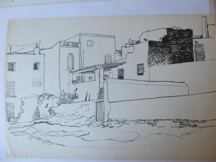 studies/schetsen voor schilderij v. Tonnie van Bragt spanje, Antiek en Kunst, Kunst | Tekeningen en Foto's, Ophalen