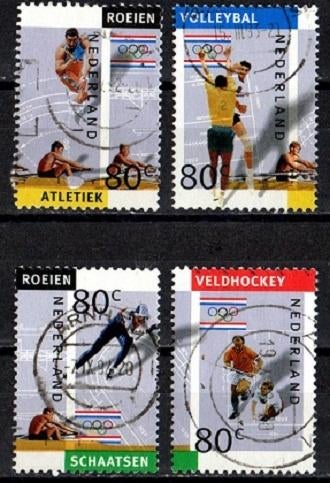 Nederland nr. 1517a-1517d Olympische Spelen 1992 gestempeld, Ophalen of Verzenden, Na 1940, Gestempeld