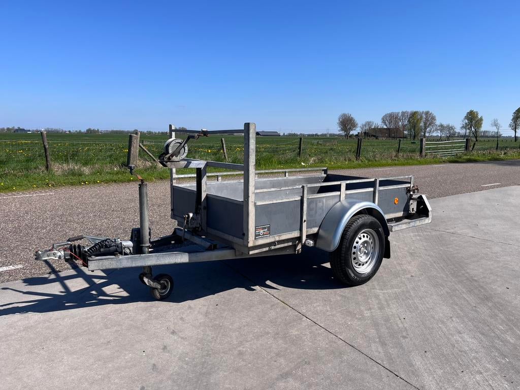 Enkelas enkelasser trilplaat kar kanteltrailer 1350kg, Auto diversen, Aanhangers en Bagagewagens, Ophalen, Gebruikt