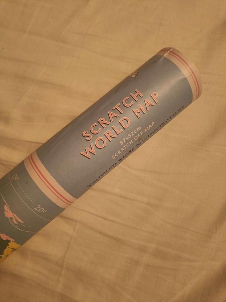 Kras Wereldkaart - nieuw!, Boeken, Atlassen en Landkaarten, Zo goed als nieuw, Landkaart, Wereld, 2000 tot heden, Ophalen of Verzenden