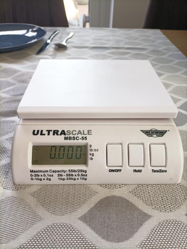 Digitale Weegschaal op Batterijen - UltraScale MBSC-55, Witgoed en Apparatuur, Weegschalen, Gebruikt, 1 tot 500 gram, Ophalen of Verzenden