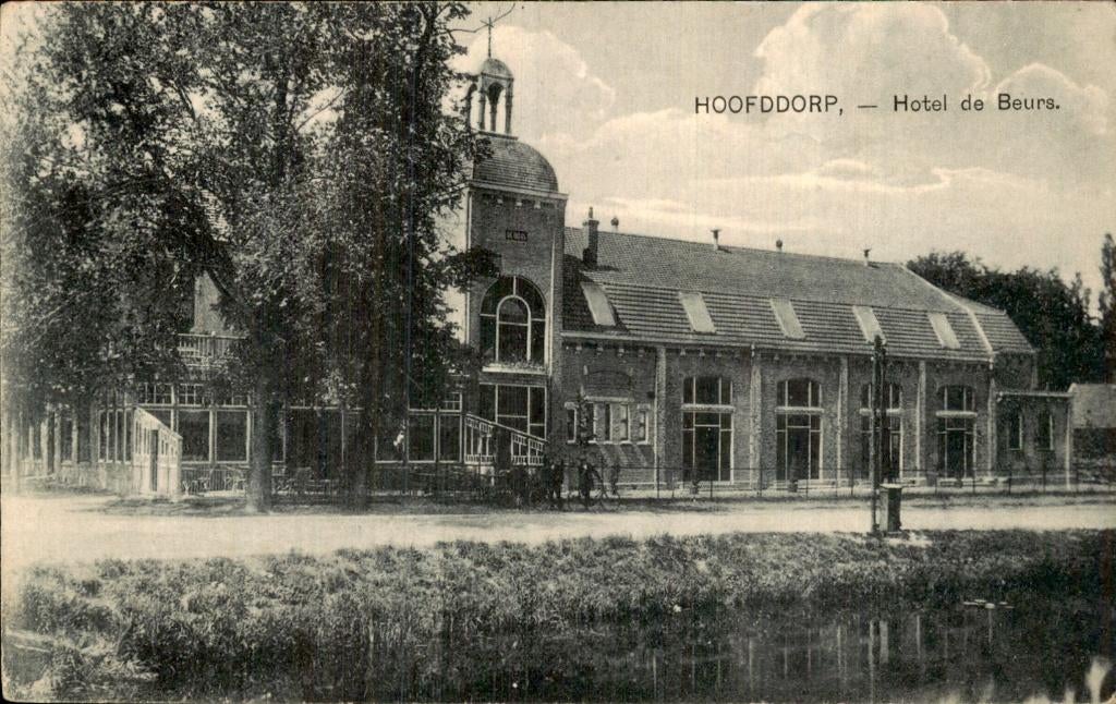 Hoofddorp - Hotel de Beurs - gevel, Ophalen of Verzenden, Voor 1920, Ongelopen, Noord-Holland