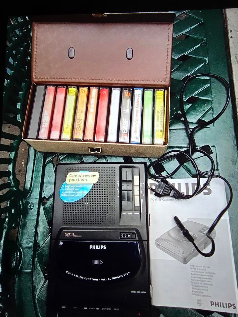 Philips AQ6455 Casetterecorder met cassettebandjes, Audio, Tv en Foto, Cassettedecks, Ophalen of Verzenden, Enkel, Philips, Tape counter