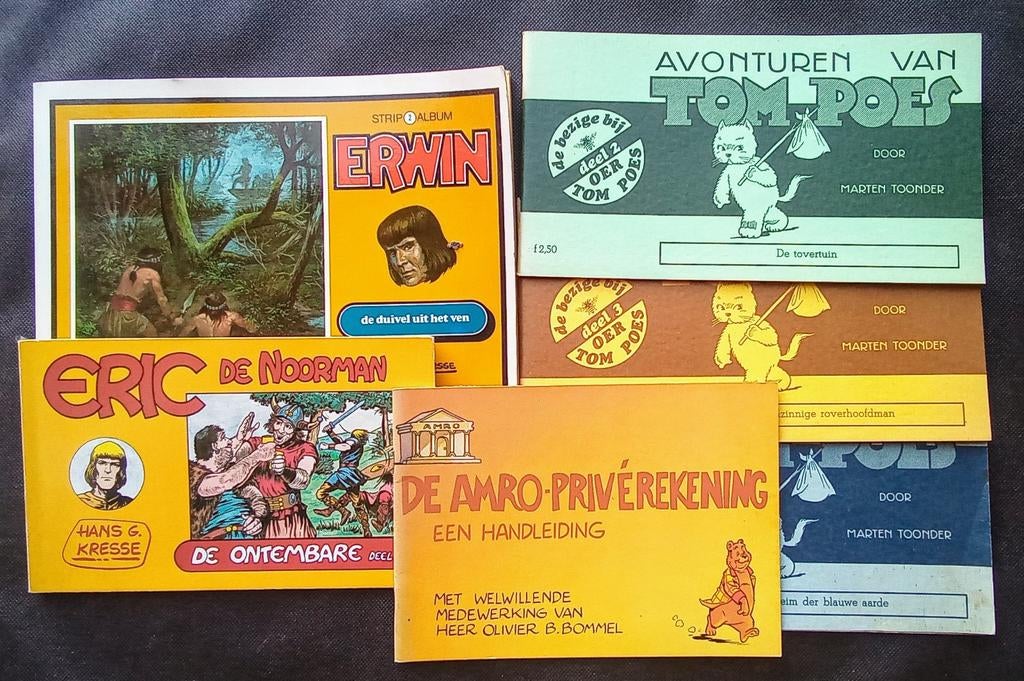 6x Jaren '70 stripboeken: Eric & Erwin de Noorman, Tom Poes., Ophalen of Verzenden