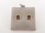 Gouden oorknopjes met granaat                            G51, Gebruikt, Overige kleuren, ., Ophalen of Verzenden