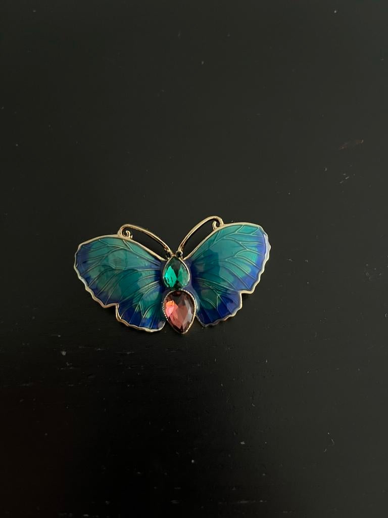 Vlinder broche, Ophalen of Verzenden, Zo goed als nieuw, Overige materialen