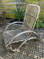 Grote Vintage rotan relaxfauteuil, Ophalen, Gebruikt