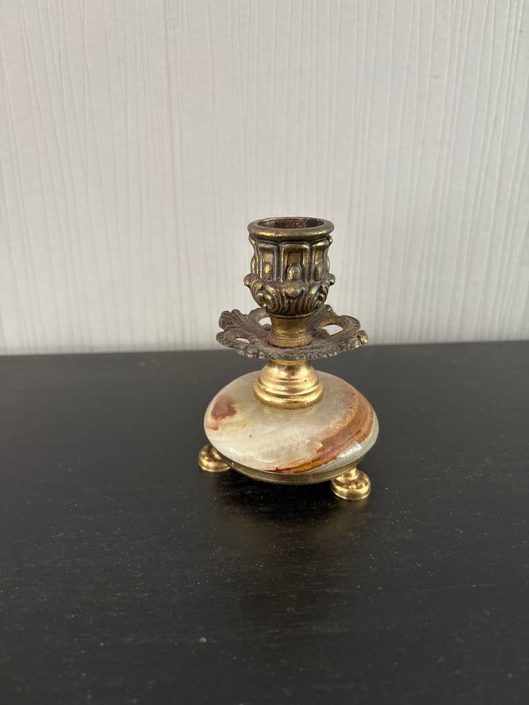 Kleine kandelaar met marmeren voet, Ophalen of Verzenden, Overige materialen