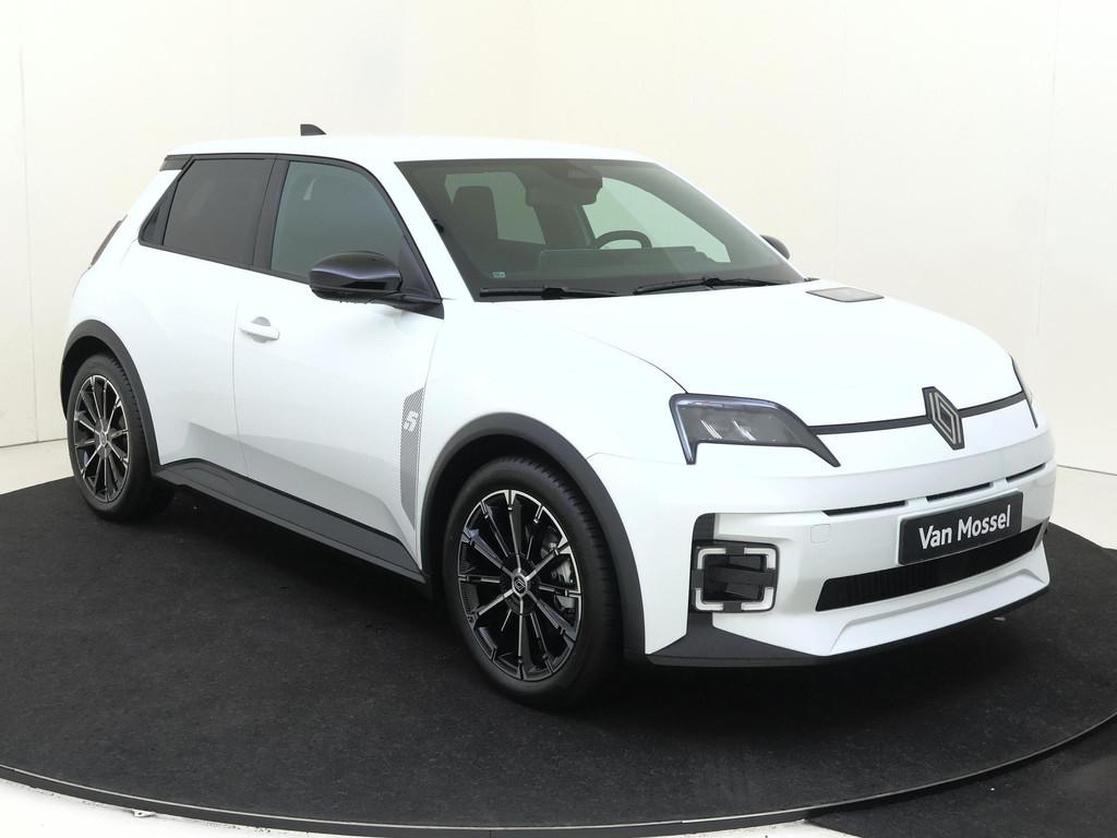 Renault 5 comfort range techno 52 kWh Metallic lak | apple c, Auto's, Renault, Stof, 150 pk, Wit, Geïmporteerd