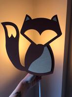 Houten wandlamp vos voor kinderkamer, Ophalen of Verzenden, Gebruikt, Hout