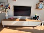 Tv meubel wit met eiken, Huis en Inrichting, Kasten | Televisiemeubels, Ophalen, Gebruikt, 150 tot 200 cm, Eikenhout