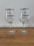 Twee grote bierglazen Averbode 0,5 cl, Ophalen, Zo goed als nieuw, Overige typen
