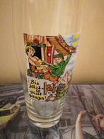 2 Grote Bierglazen met Komische Afbeeldingen en Goudrand, Ophalen