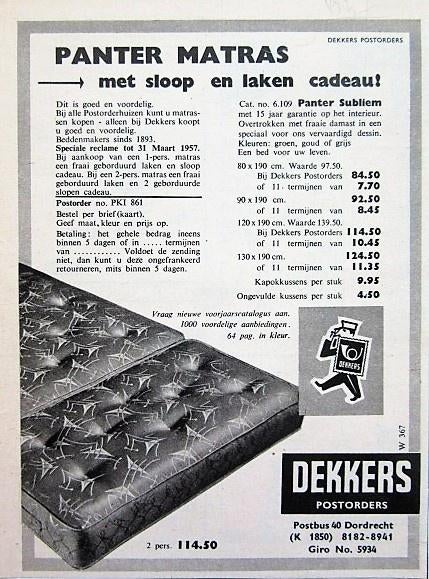 27 vintage advertenties reclames matras 52-66 bed beddengoed, Ophalen of Verzenden, Gebruikt, Overige typen