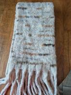 Zachte Dames Sjaal met Franjes - Beige/Bruin Gestreept, Ophalen of Verzenden