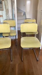 4 Gispen 101 buisstoelen, ribstof, Dutch Originals, Ophalen, Zo goed als nieuw, Vier