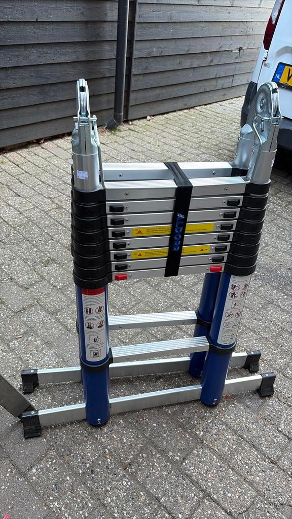 Telescoop ladder, Ophalen of Verzenden, Zo goed als nieuw, 2 tot 4 meter