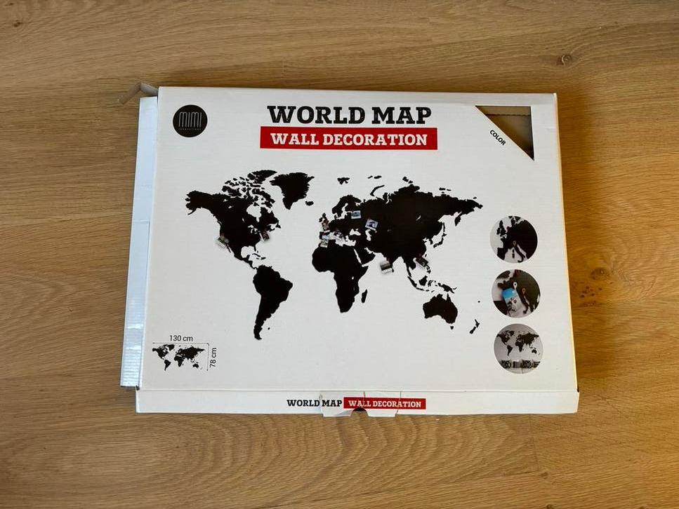 Nieuwe Wereldkaart Wanddecoratie 130x78cm, Ophalen of Verzenden, Nieuw, Wandbord of Wandpaneel