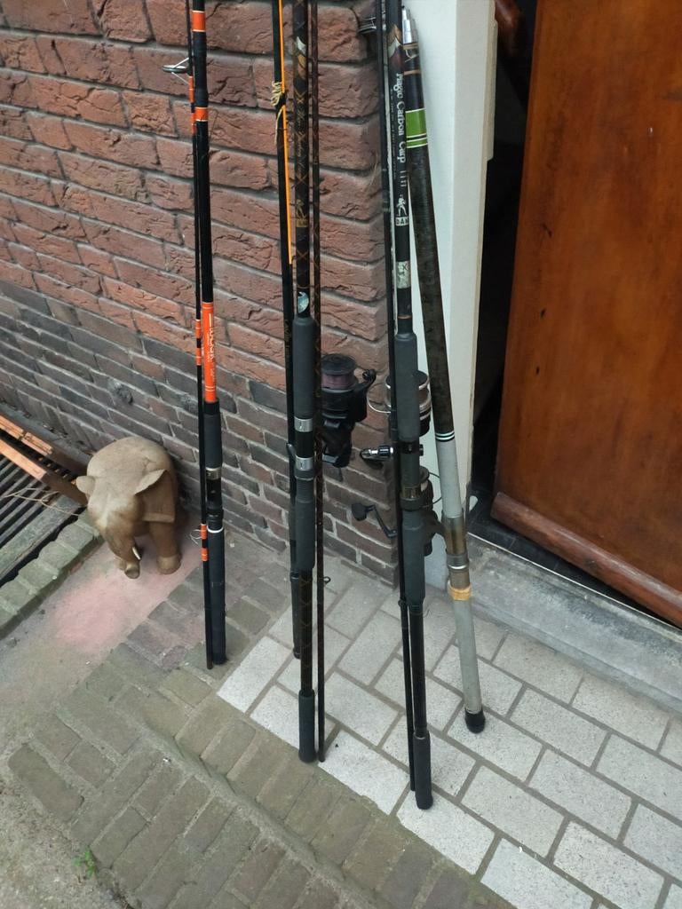 5 werphengels: 3 met molen, 2 zonder, Ophalen of Verzenden, Gebruikt, Werphengel