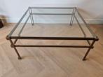 Messing salontafel met facetglas - Ghyczy, Huis en Inrichting, Tafels | Salontafels, Ophalen, Modern, Klassiek, 100 tot 150 cm