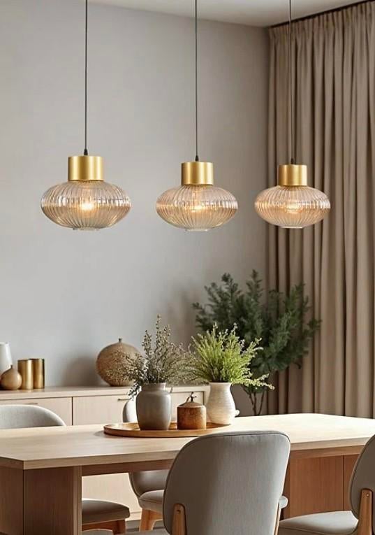 Prachtige set van 3 Amber lampen NIEUW!!, Huis en Inrichting, Lampen | Hanglampen, Ophalen, Nieuw, Minder dan 50 cm