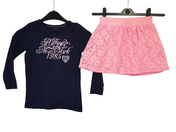 Geweldig leuk opengewerkte bloemen HEMA rokje roze mt122-128, Kinderen en Baby's, Kinderkleding | Maat 122, Zo goed als nieuw