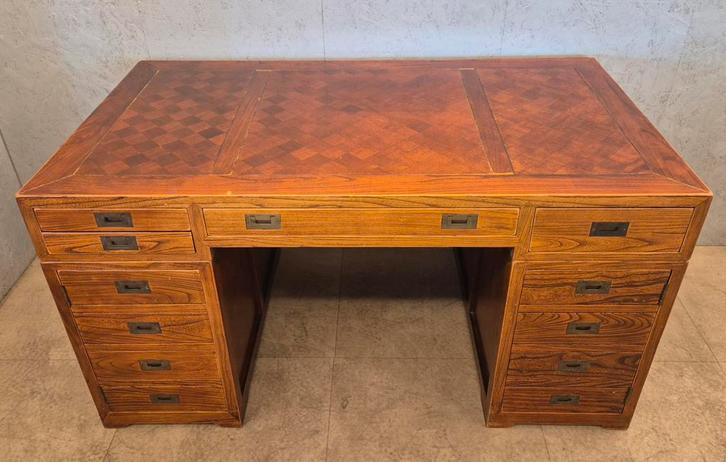 Prachtig antiek directiebureau 1900 massief hout, Antiek en Kunst, Antiek | Kantoor en Zakelijk, Ophalen