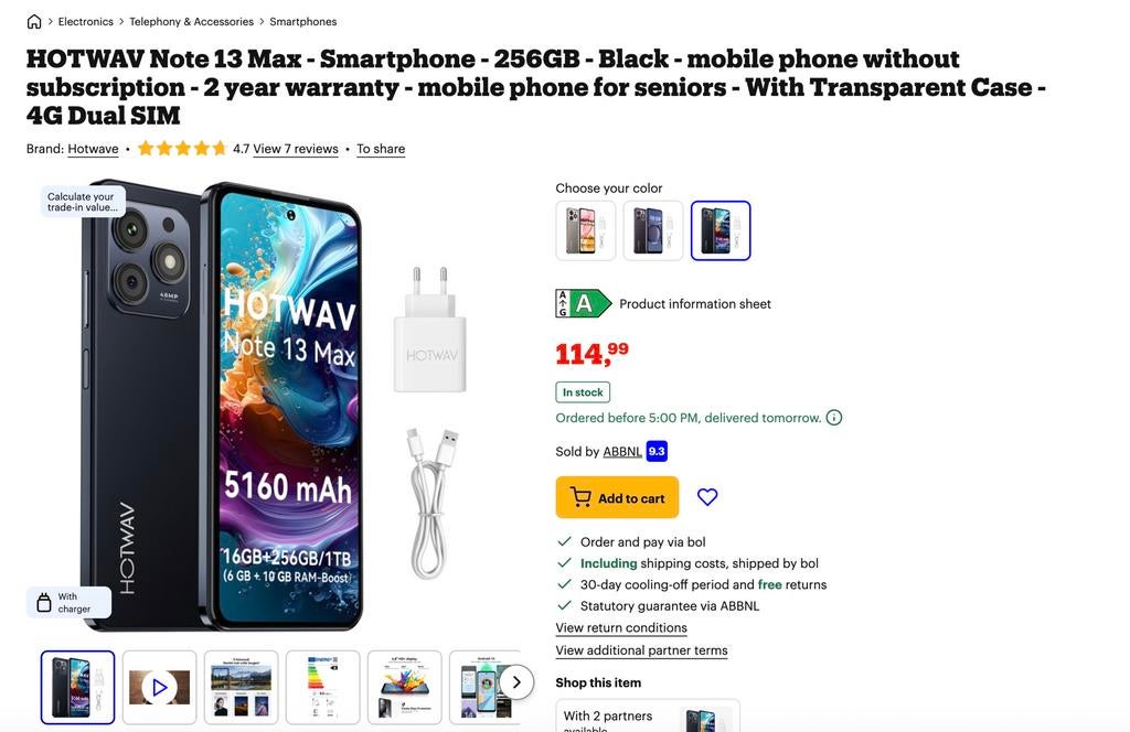 Hotwav Note 13 Max - Nieuw in doos, Ophalen, Overige modellen, Nieuw, Zonder simlock
