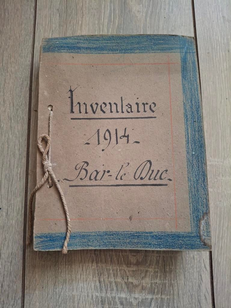 Ingebonden antieke inventarisboek 1914 Bar-le-Duc, Ophalen of Verzenden, Gelezen