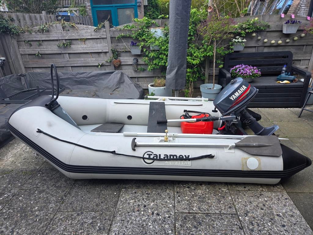 Talamex Aqualine QLA300 rubberboot incl Yamaha 2-takt 4pk, Ophalen, Gebruikt