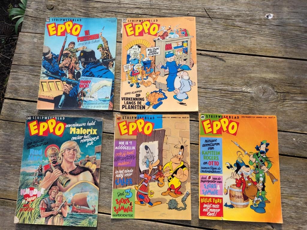 5x Eppo stripweekblad - Diverse nummers en verhalen, Meerdere stripboeken, Ophalen of Verzenden, Gelezen, Diverse