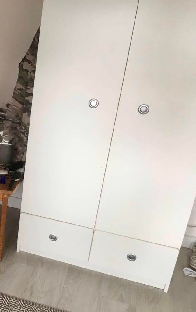 Witte Slaapkamerkast met Laden - Zelf Montage, Huis en Inrichting, Kasten | Kledingkasten, Ophalen, Nieuw, 50 tot 100 cm, Met lade(s)